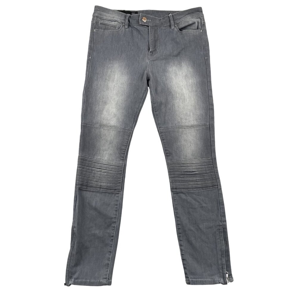 Armani Exchange Jeans Womens 30 Cropped Grey Skinny Zip Ankle Denim‎